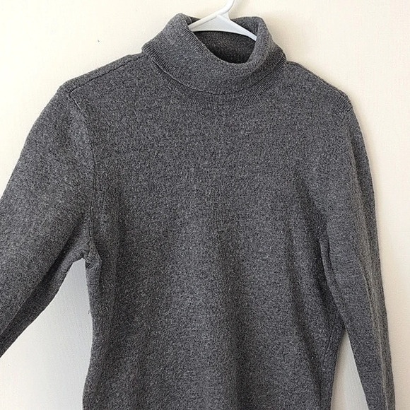 Express 100% Merino Wool Long Sleeve Turtleneck Sweater Women's Gray Size Large - Picture 5 of 8
